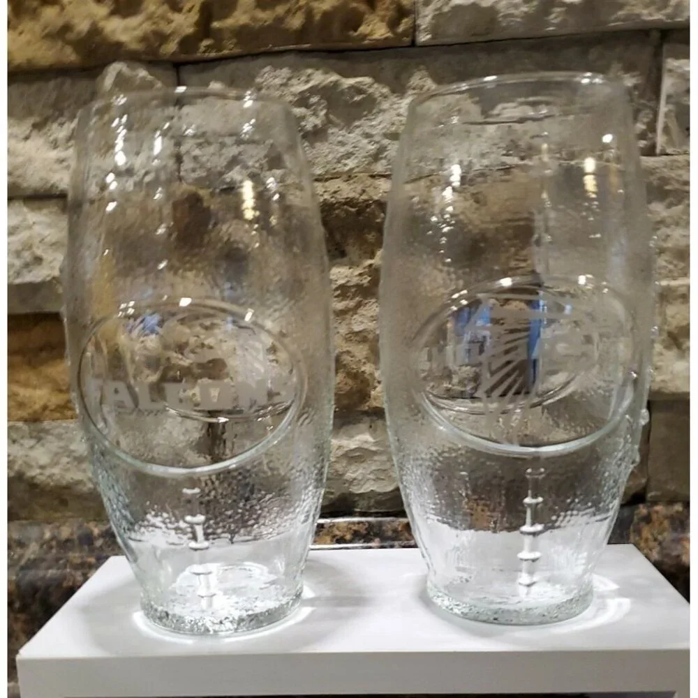 Falcons Football Shaped Beer glass Falcons Fans Clear Glass Set of 2